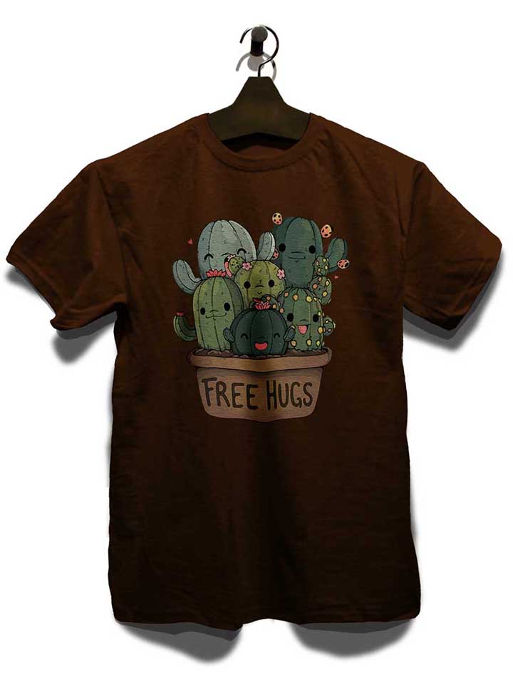 free-hugs-kakteen-blumentopf-t-shirt braun 3