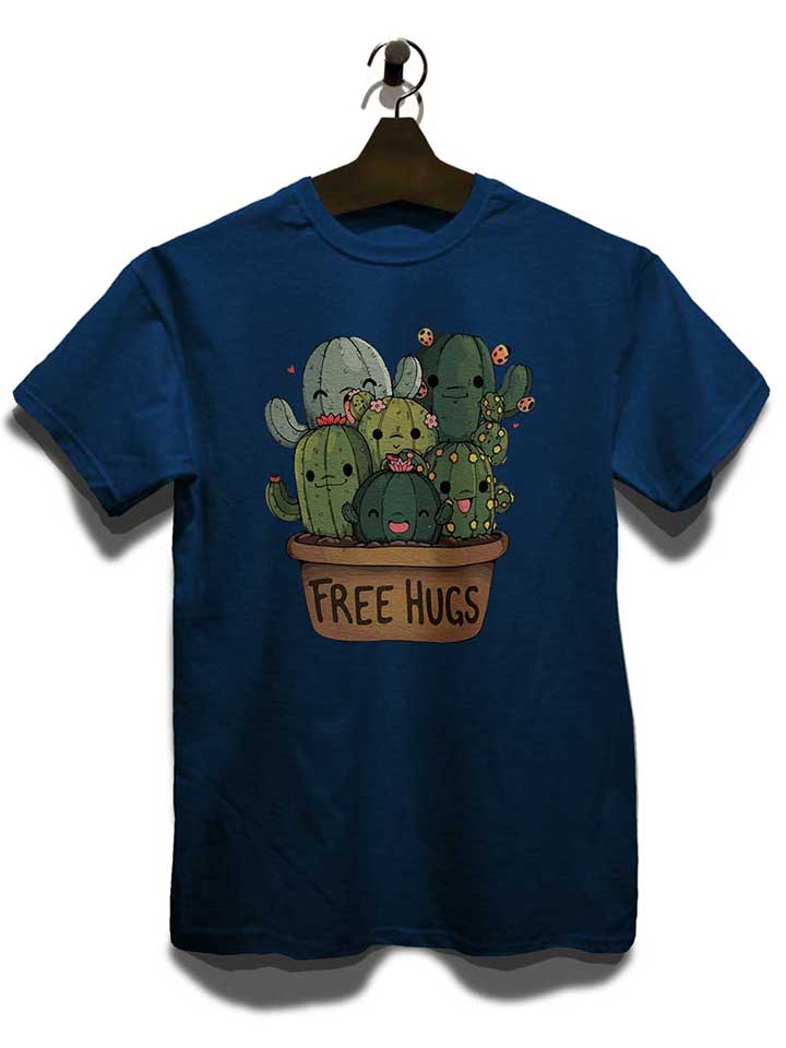 free-hugs-kakteen-blumentopf-t-shirt dunkelblau 3