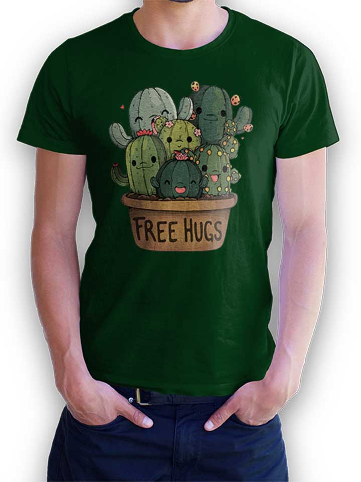 free-hugs-kakteen-blumentopf-t-shirt dunkelgruen 1