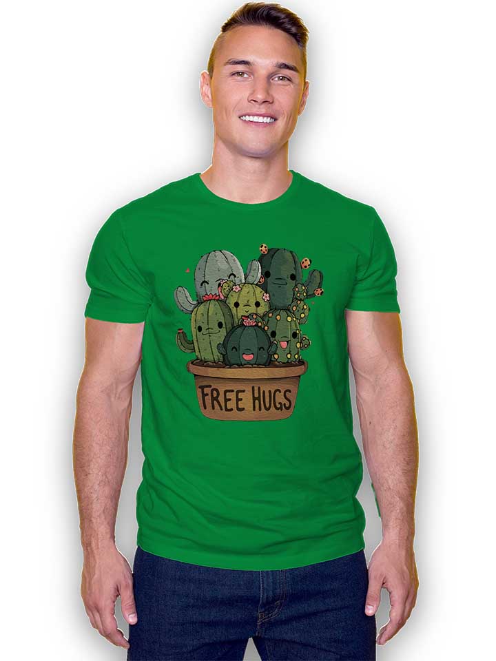 free-hugs-kakteen-blumentopf-t-shirt gruen 2