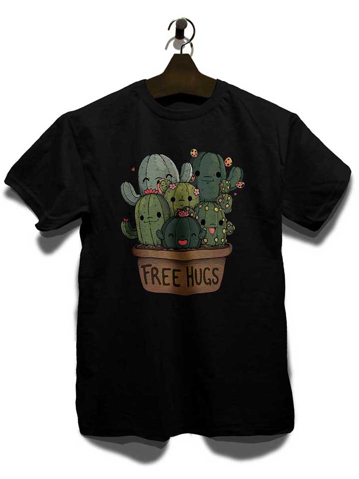 free-hugs-kakteen-blumentopf-t-shirt schwarz 3