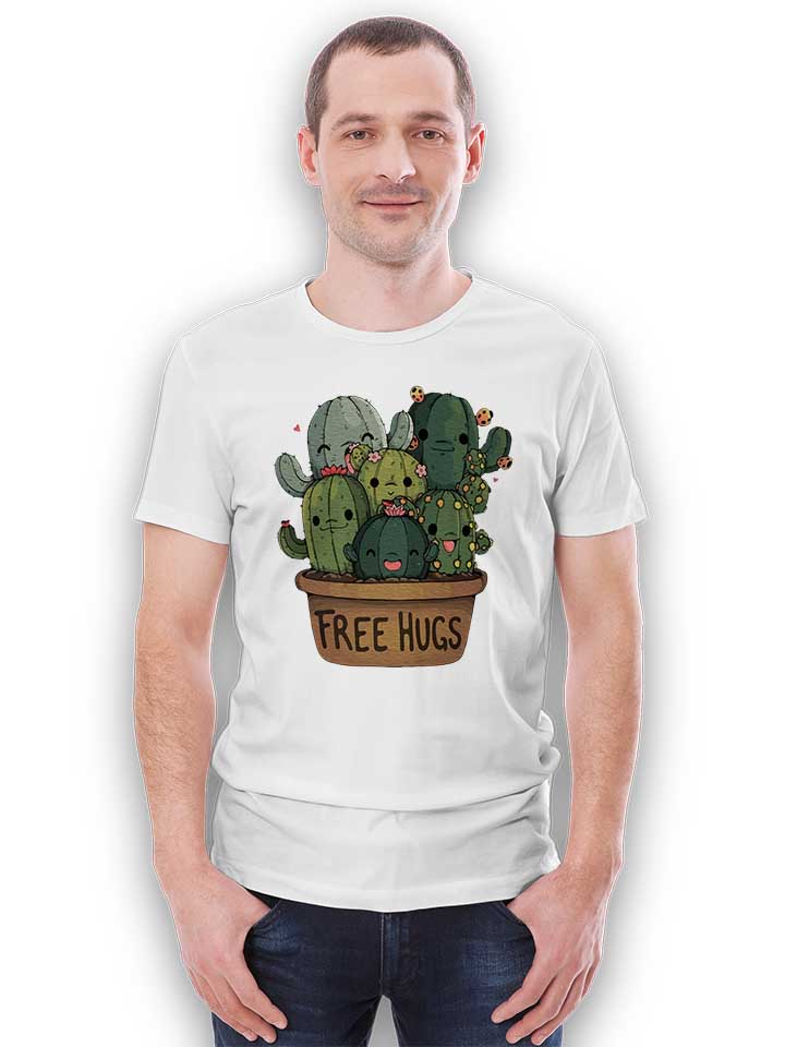 free-hugs-kakteen-blumentopf-t-shirt weiss 2
