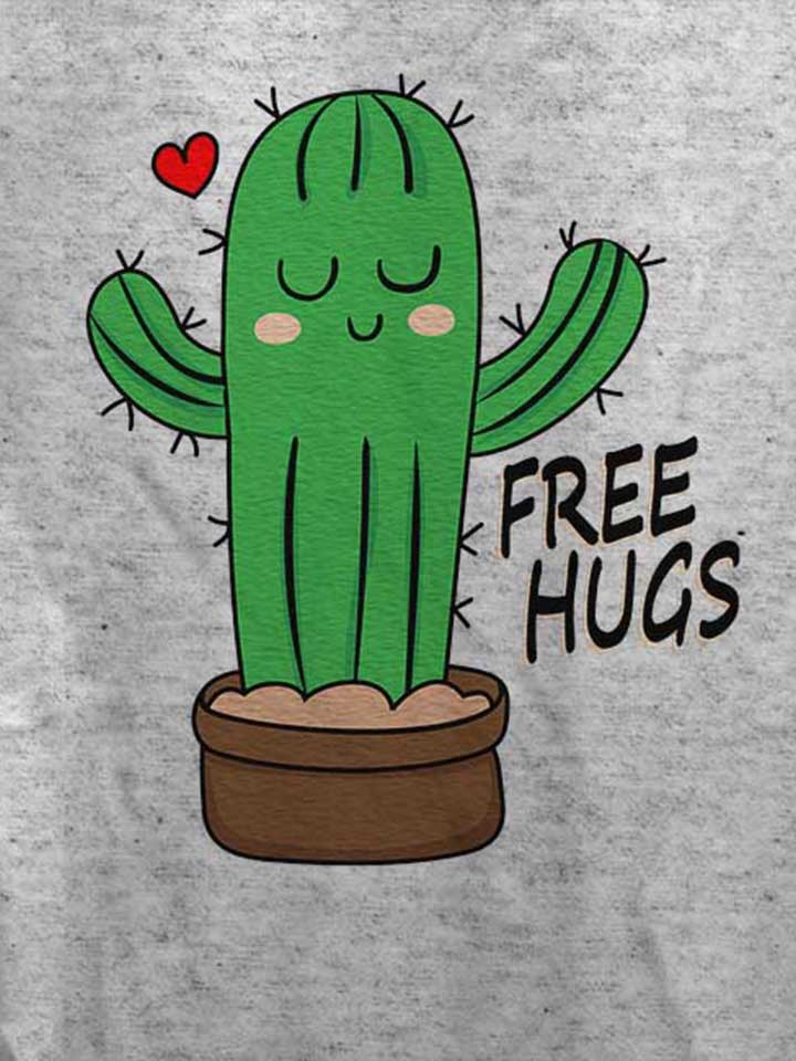 free-hugs-kaktus-damen-t-shirt grau-meliert 4