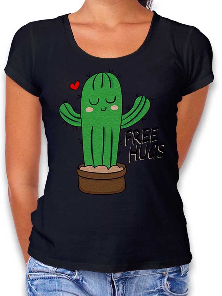 free-hugs-kaktus-damen-t-shirt schwarz 1