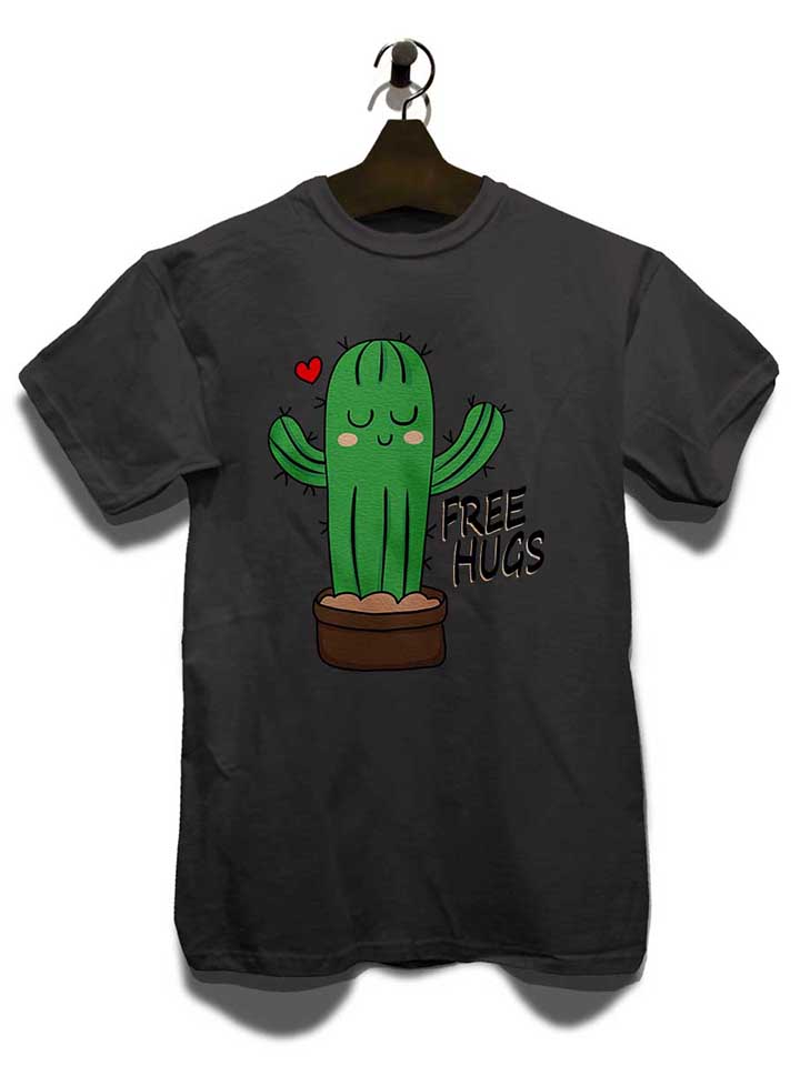 free-hugs-kaktus-t-shirt dunkelgrau 3