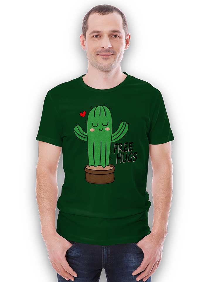 free-hugs-kaktus-t-shirt dunkelgruen 2