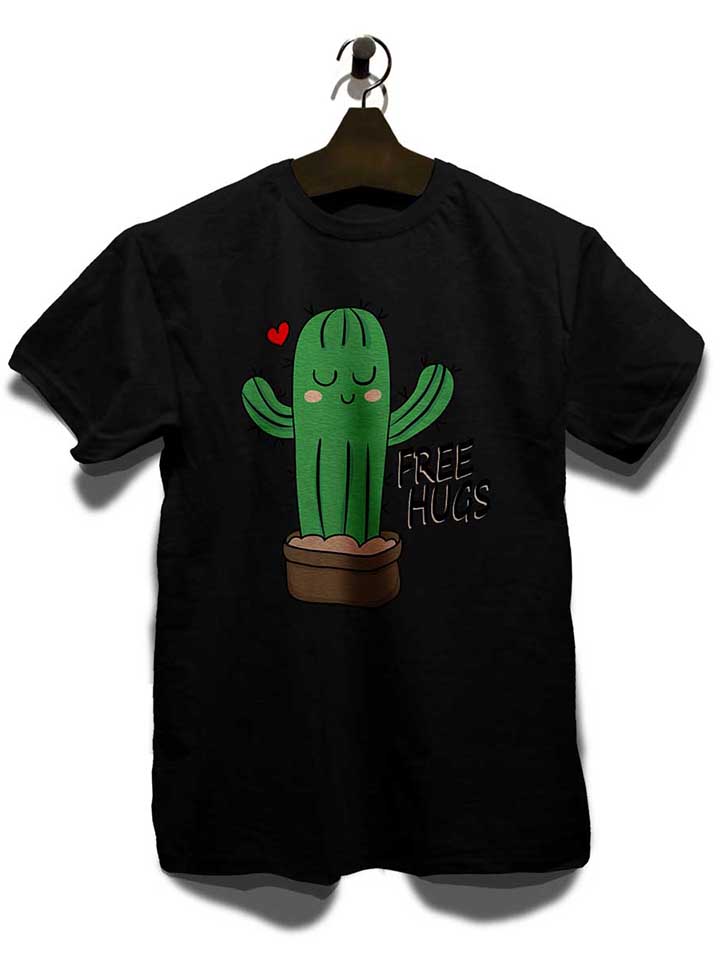 free-hugs-kaktus-t-shirt schwarz 3