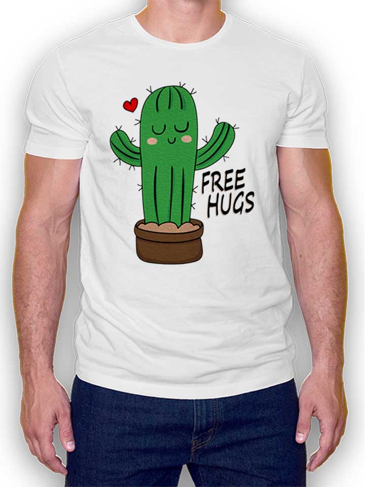 Free Hugs Kaktus T-Shirt weiss L