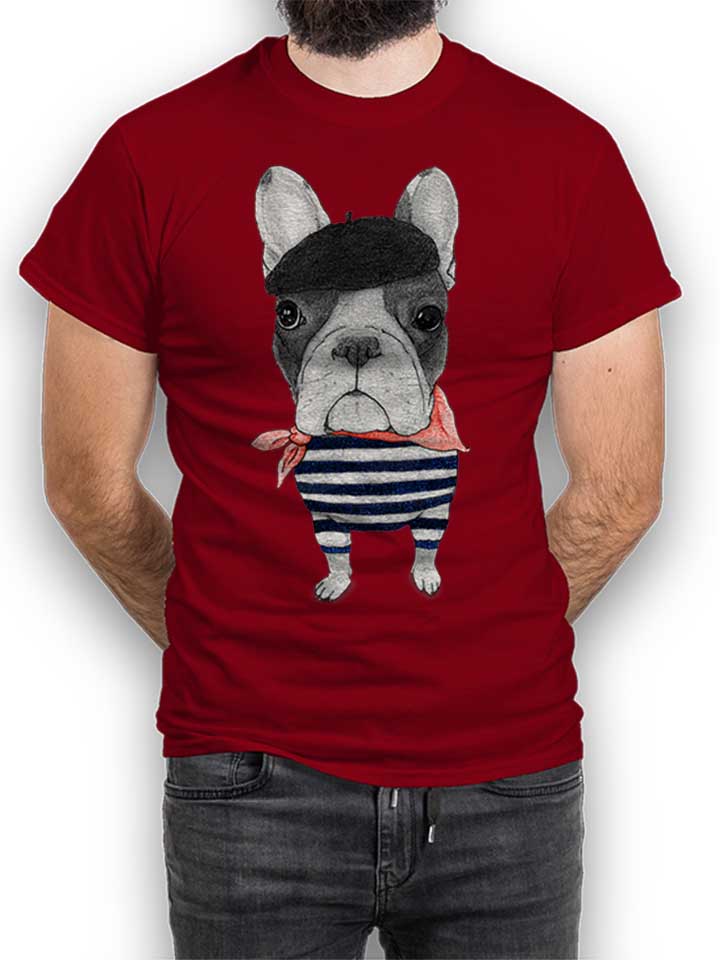 French Bulldog Camiseta burdeos L