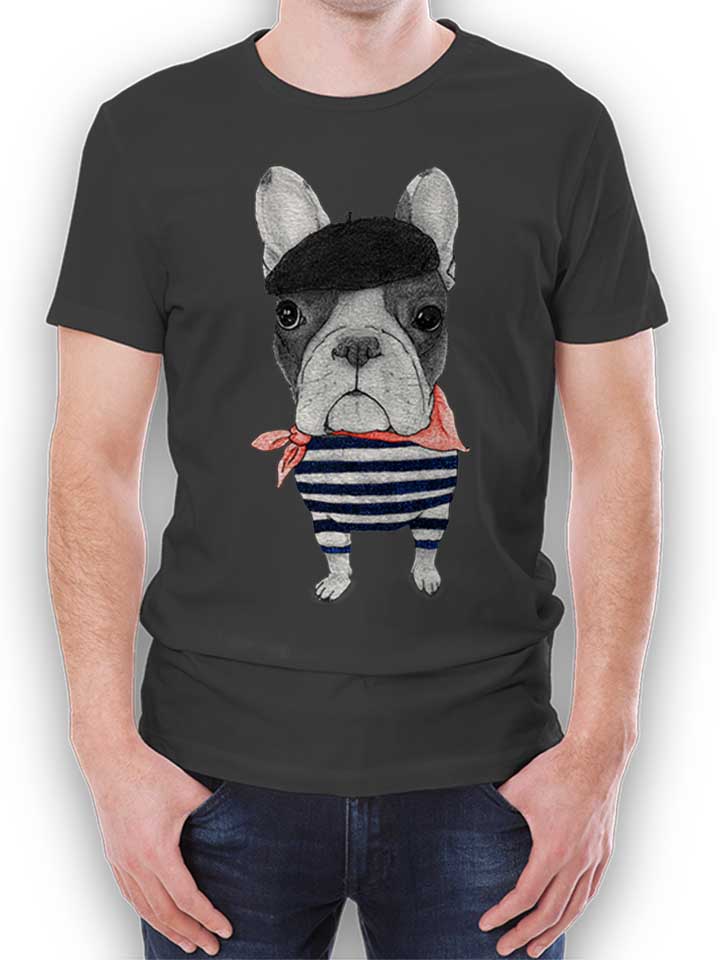 French Bulldog T-Shirt gris-fonc L