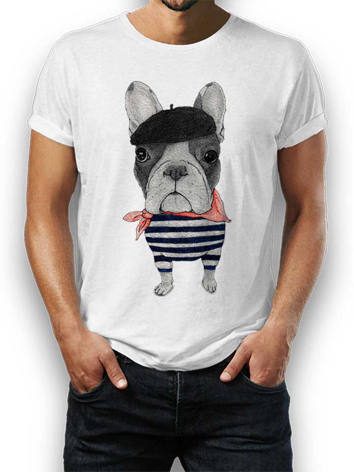French Bulldog T-Shirt bianco L