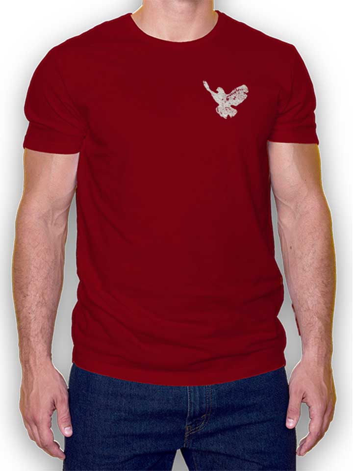 Friedenstaube Vintage Chest Print T-Shirt maroon L