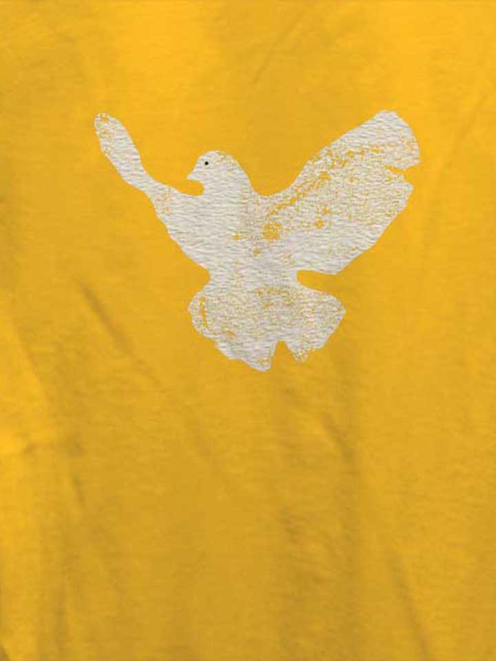 friedenstaube-vintage-damen-t-shirt gelb 4