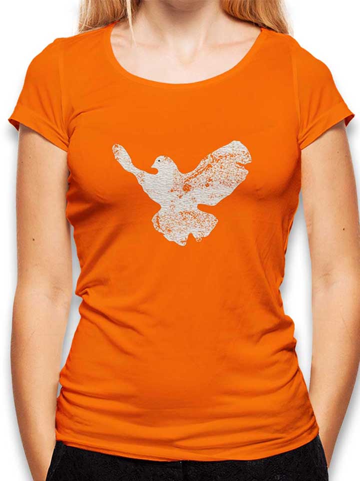 friedenstaube-vintage-damen-t-shirt orange 1
