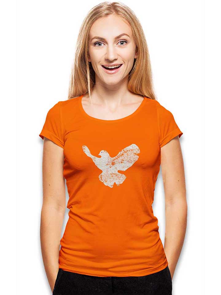 friedenstaube-vintage-damen-t-shirt orange 2