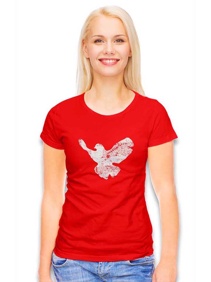 friedenstaube-vintage-damen-t-shirt rot 2
