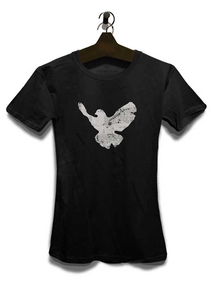 friedenstaube-vintage-damen-t-shirt schwarz 3