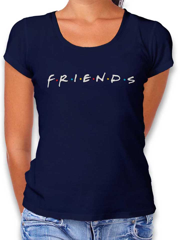 friends-logo-damen-t-shirt dunkelblau 1