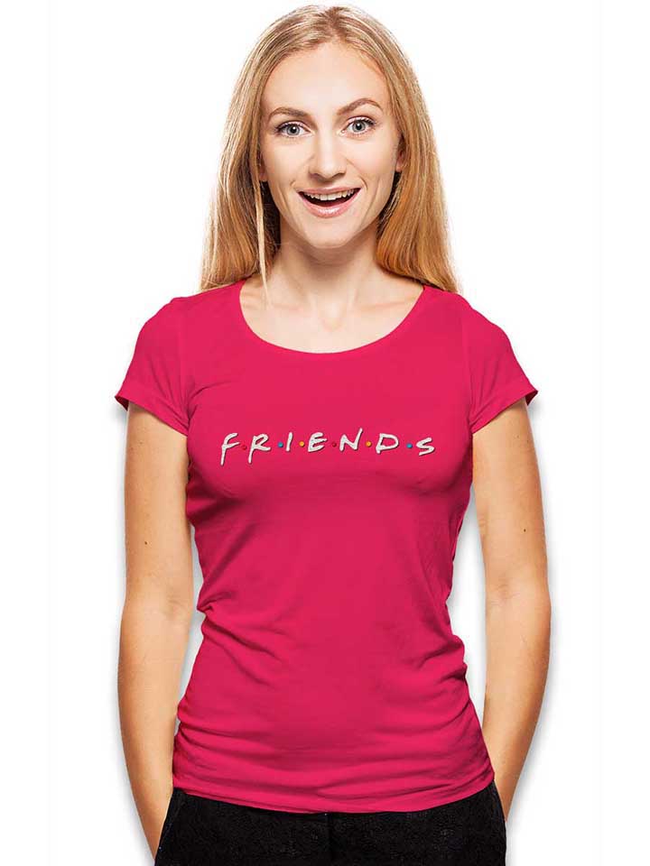 friends-logo-damen-t-shirt fuchsia 2