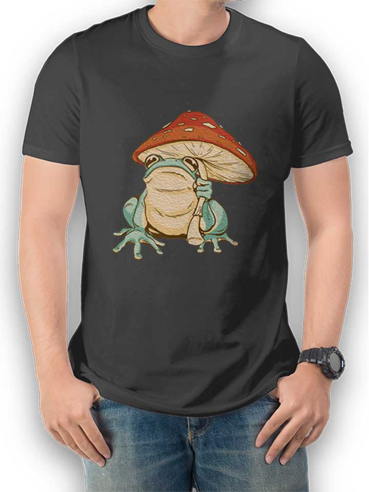 Frog With Mushroom T-Shirt dunkelgrau L