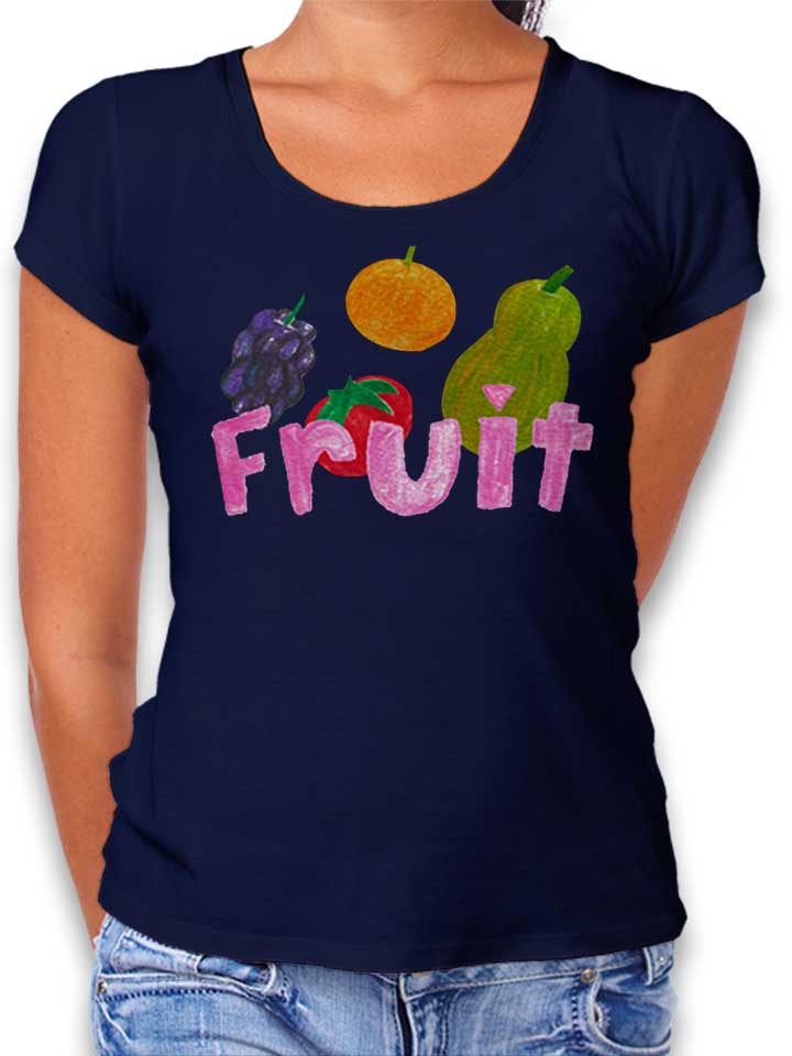 Fruit Art Damen T-Shirt dunkelblau L