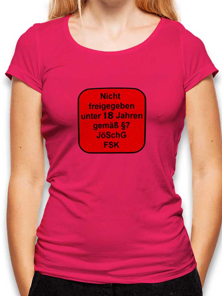 Fsk Ab 18 Logo 02 Damen T-Shirt fuchsia L