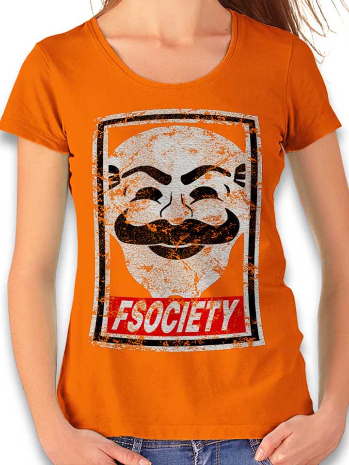 fsociety-damen-t-shirt orange 1