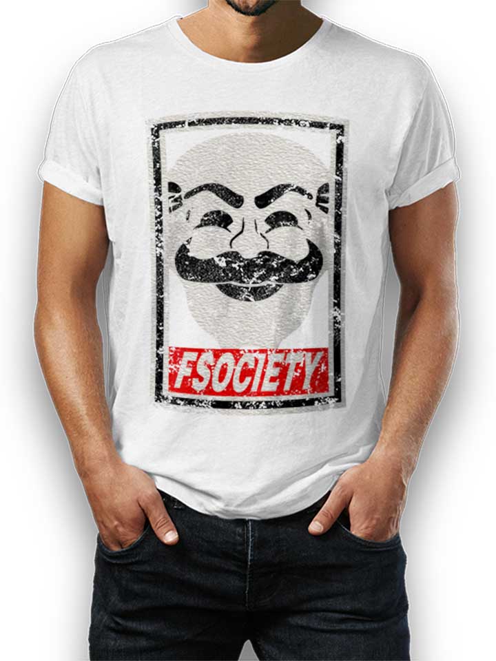 Fsociety T-Shirt weiss L