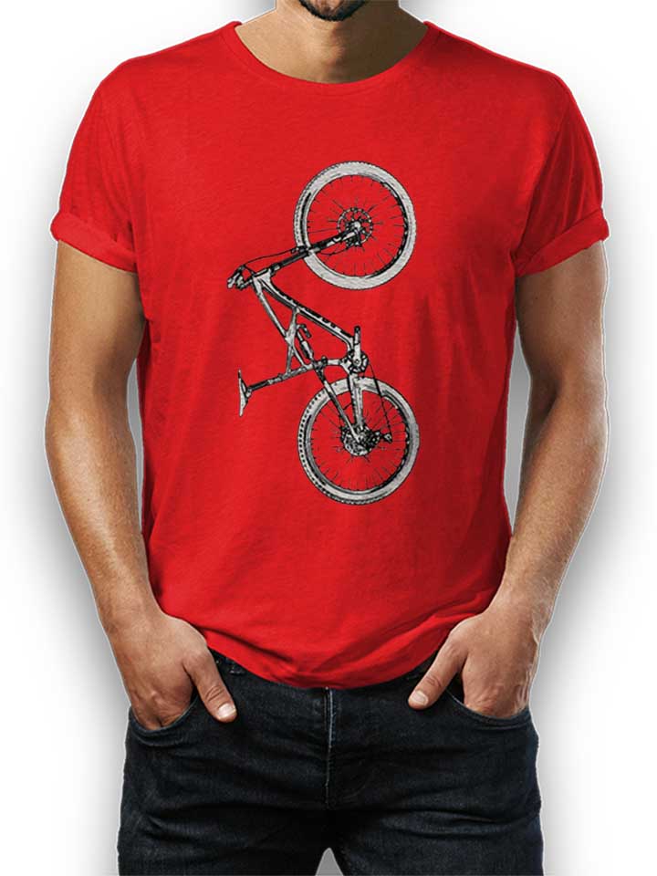 Full Suspension Mountain Bike Camiseta rojo L