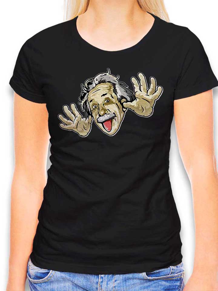 Funny Albert Einstein Damen T-Shirt schwarz L