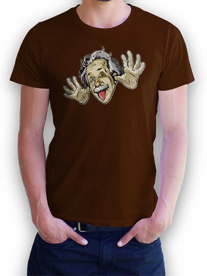 Funny Albert Einstein T-Shirt braun L