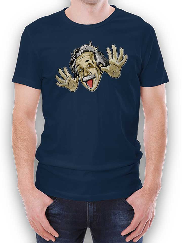 Funny Albert Einstein T-Shirt navy L