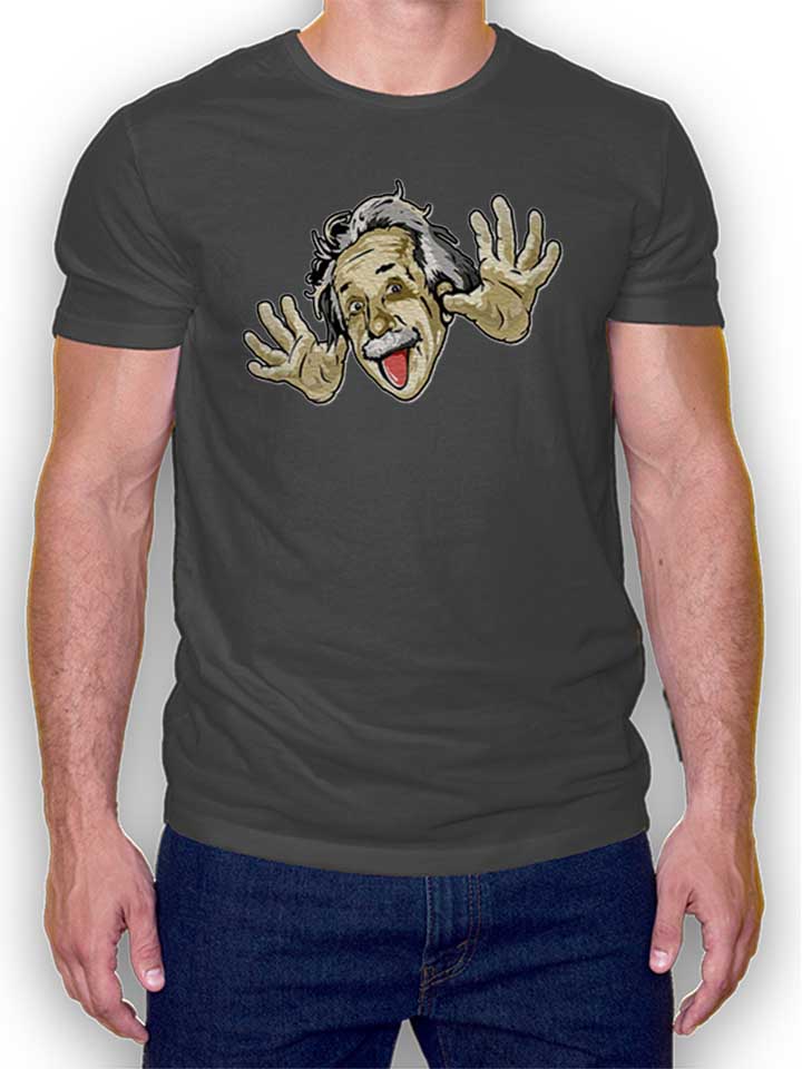 Funny Albert Einstein T-Shirt grigio-scuro L