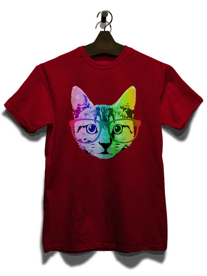funny-rainbow-cat-t-shirt bordeaux 3