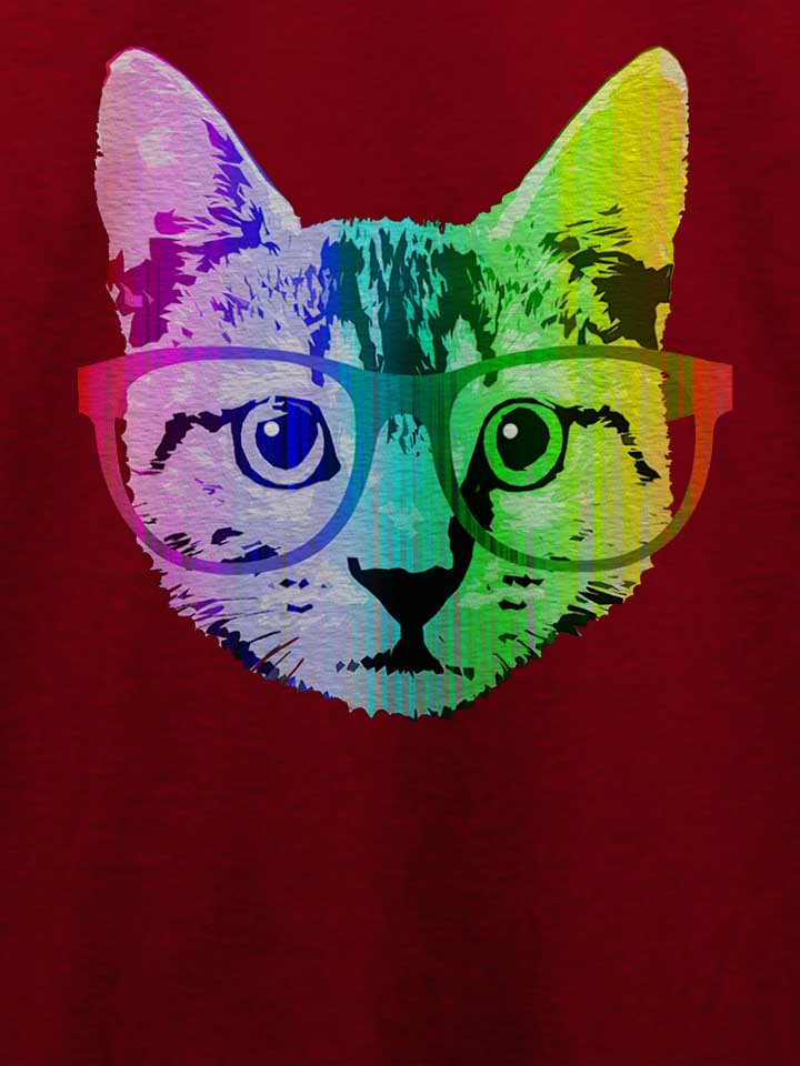 funny-rainbow-cat-t-shirt bordeaux 4