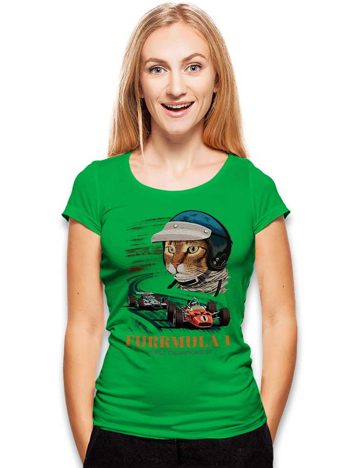 furrmula-1-cat-damen-t-shirt gruen 2