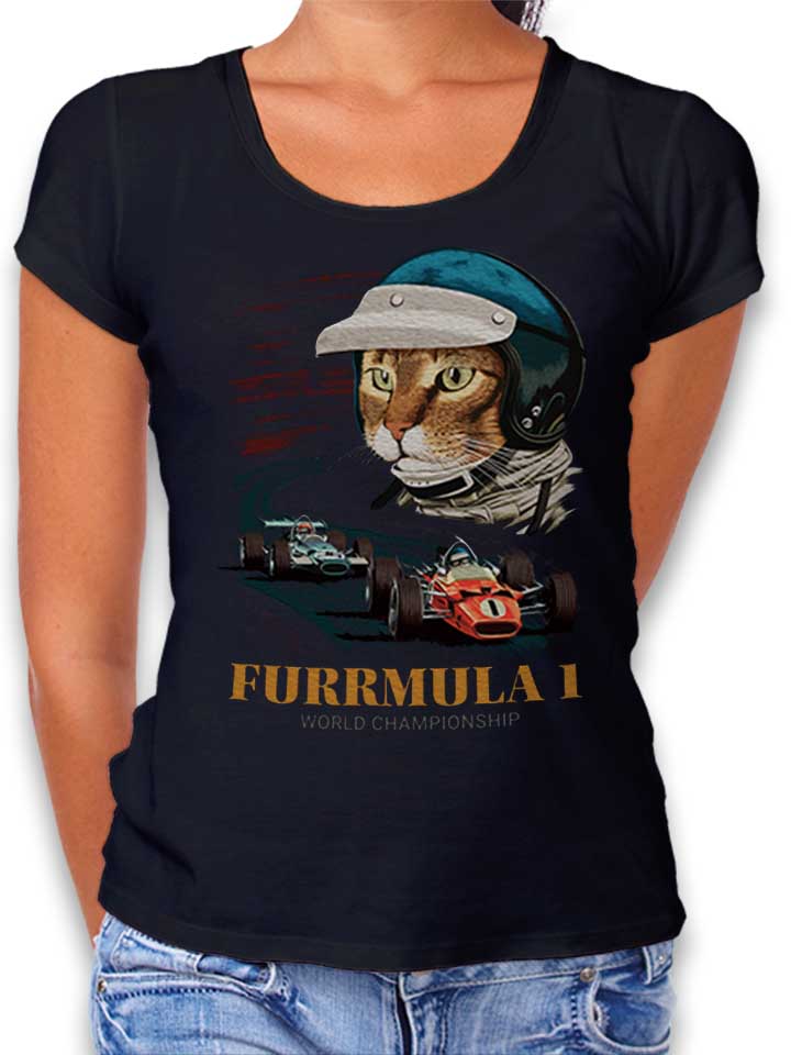 furrmula-1-cat-damen-t-shirt schwarz 1