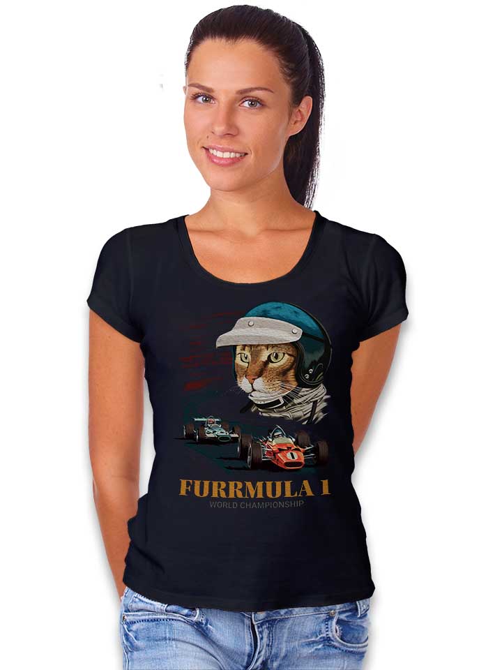furrmula-1-cat-damen-t-shirt schwarz 2
