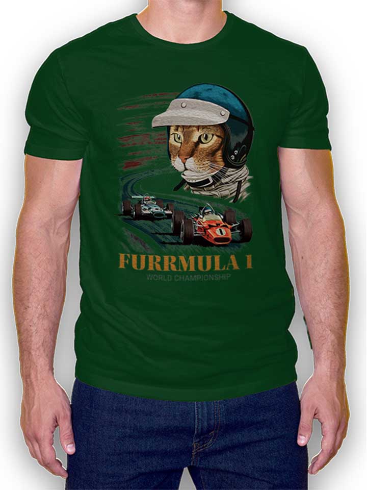 Furrmula 1 Cat T-Shirt dunkelgruen L