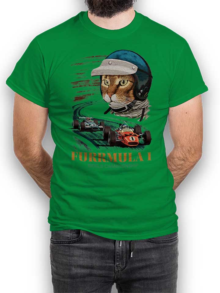 Furrmula 1 Cat T-Shirt verde L