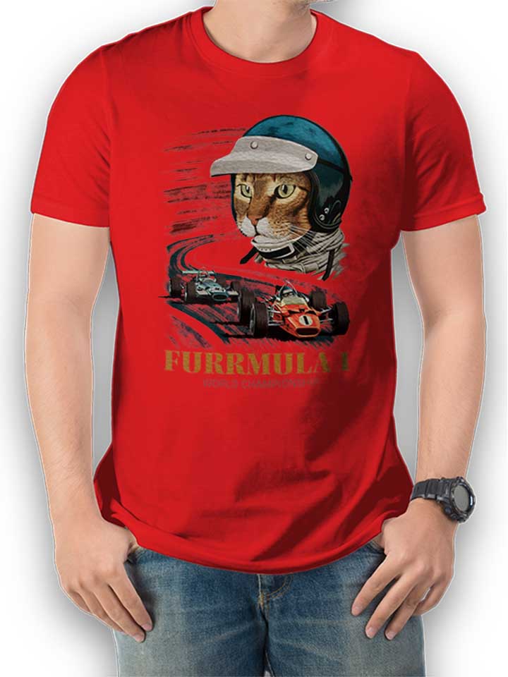Furrmula 1 Cat T-Shirt rouge L