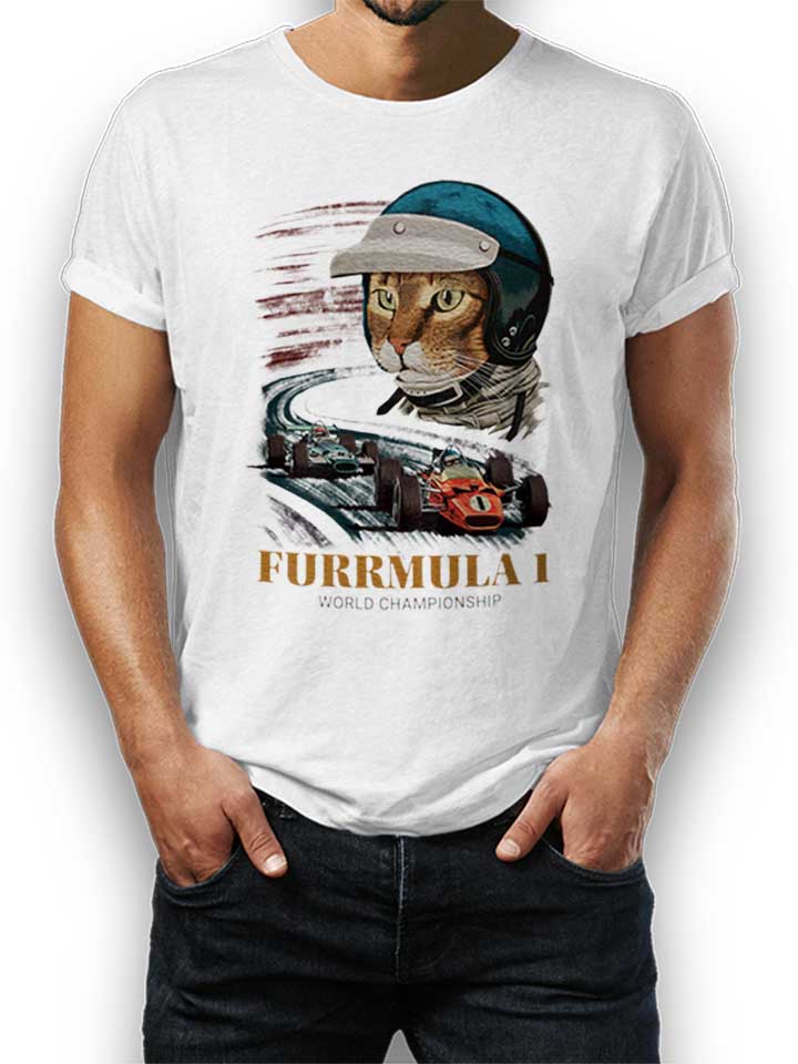 Furrmula 1 Cat T-Shirt weiss L
