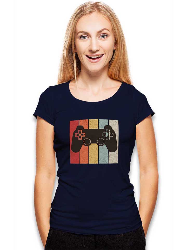 game-controller-damen-t-shirt dunkelblau 2