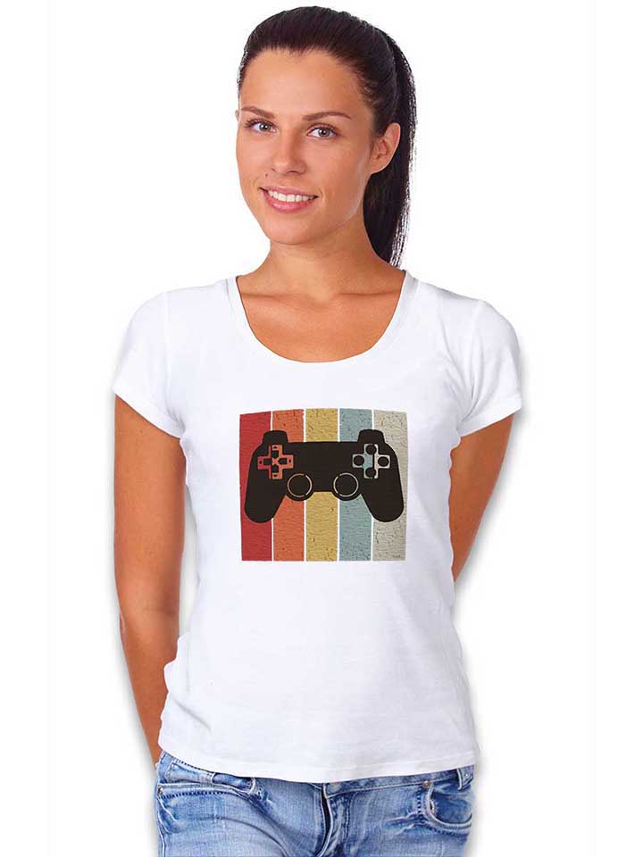 game-controller-damen-t-shirt weiss 2