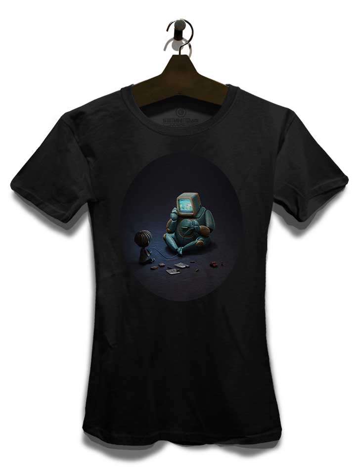 gamer-kid-robot-nanny-damen-t-shirt schwarz 3