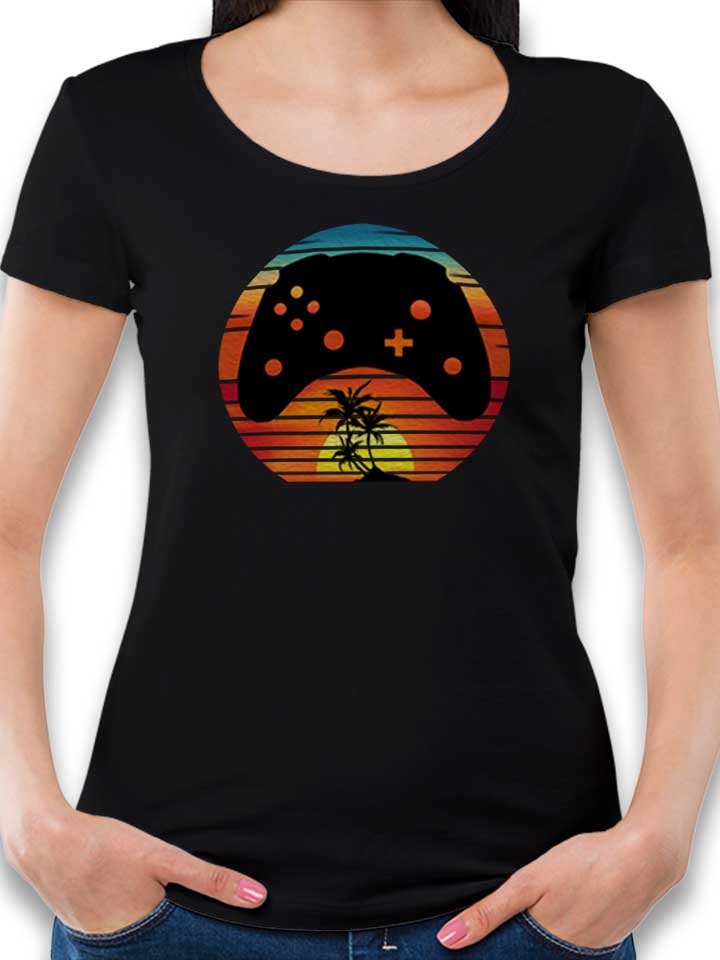 Gamer Retro Classic Sunset Camiseta Mujer negro L