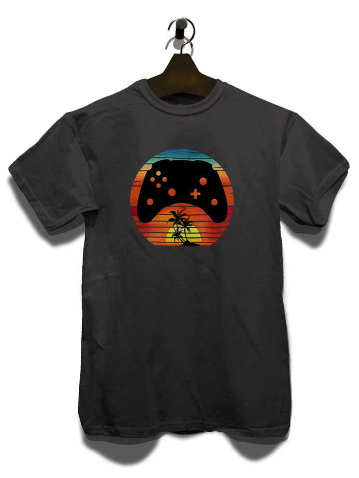 gamer-retro-classic-sunset-t-shirt dunkelgrau 3
