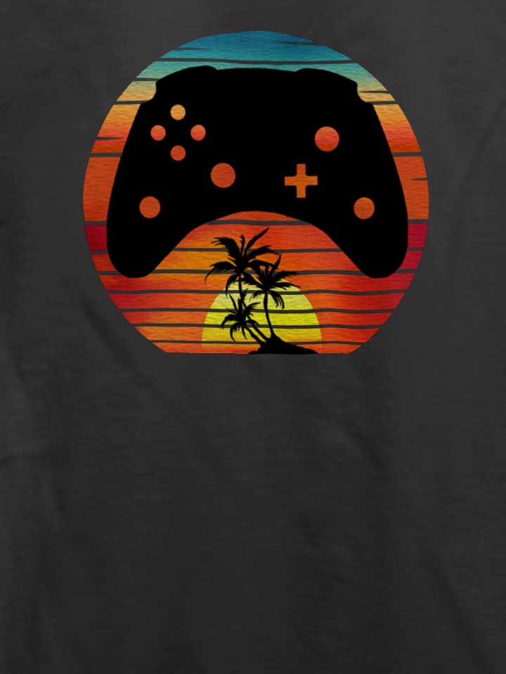 gamer-retro-classic-sunset-t-shirt dunkelgrau 4
