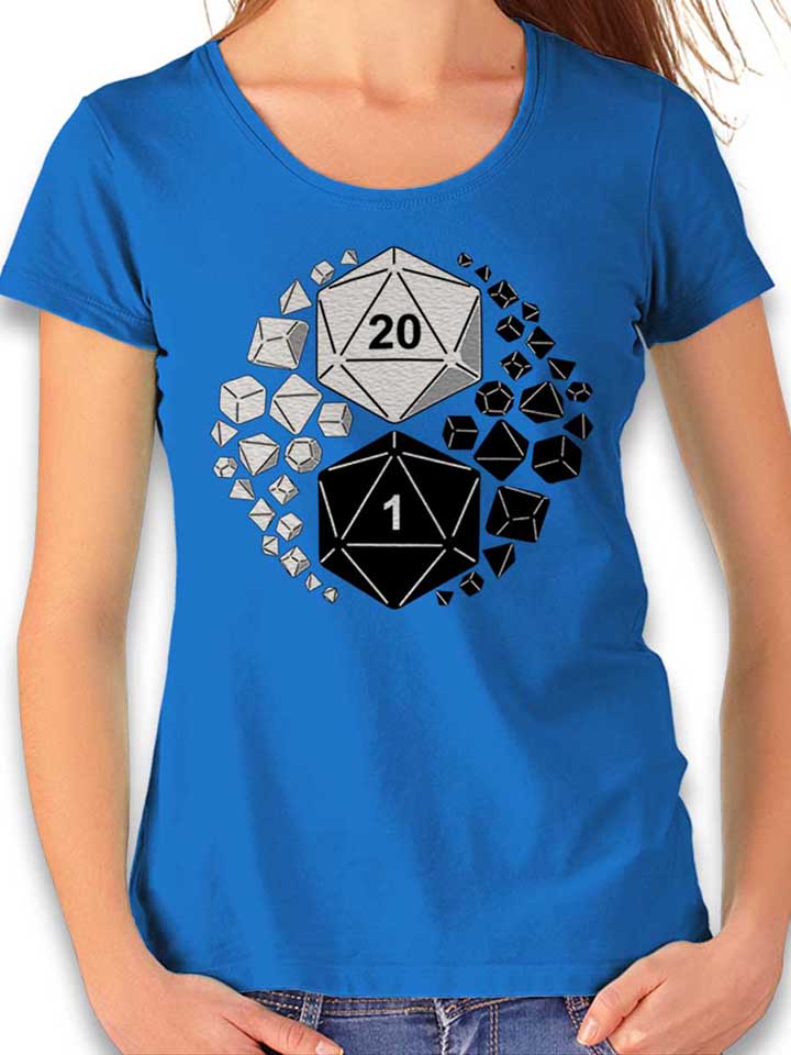 Gaming Dices Yin Yang Camiseta Mujer azul-real L