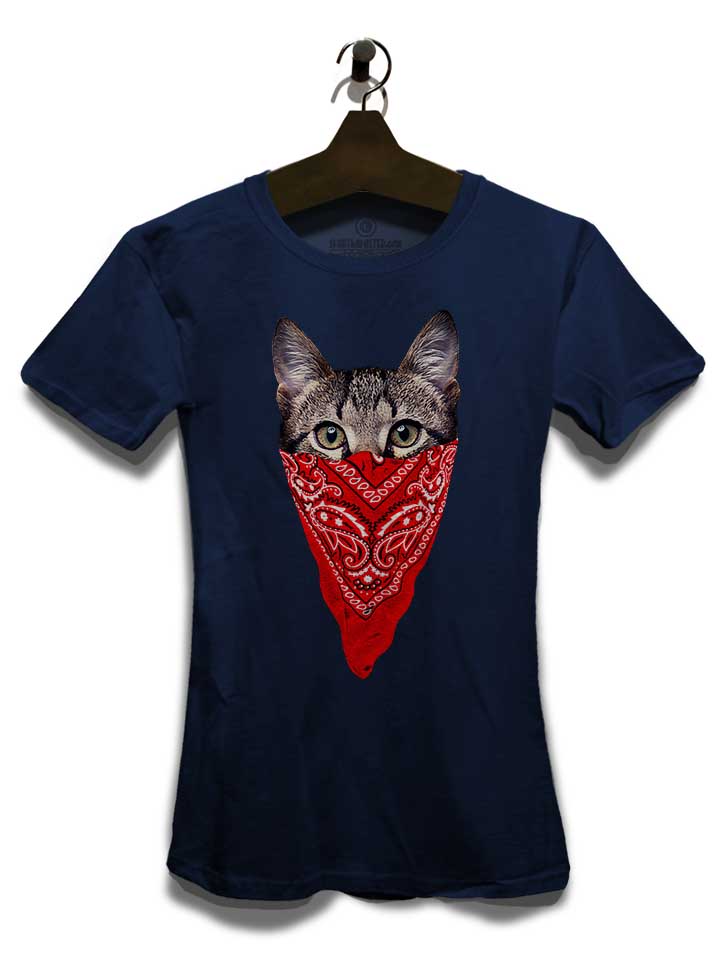 gangster-cat-damen-t-shirt dunkelblau 3